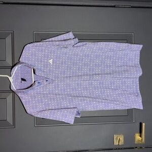 Adidas Purple Pattern Men's Polo Shirt Medium